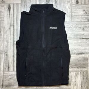 Jack & Jones Core fleece vest in black Medium